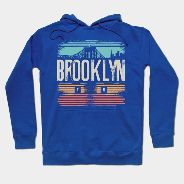 Brooklyn Retro Design Hoodie by Trendsdk